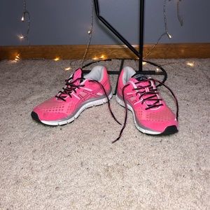 Neon Pink Asics Running Shoes